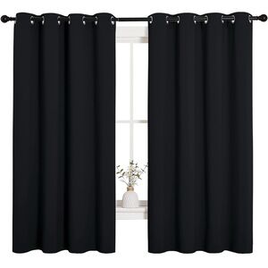NICETOWN Blackout Curtains – Set of 2 Panels (Black)